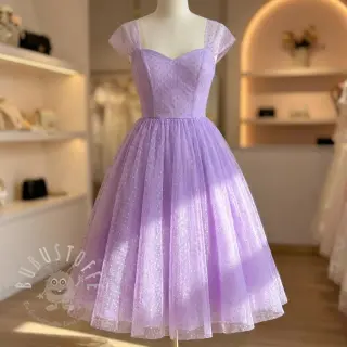 Feintüll DOTS lilac