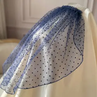 Feintüll DOTS dark blue