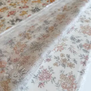 Lyocell mit Leinen und Seide Retro Flowers design E