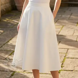 Baumwollstoff TWILL Mango off white