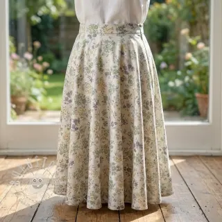 Lyocell mit Leinen und Seide Retro Flowers design D