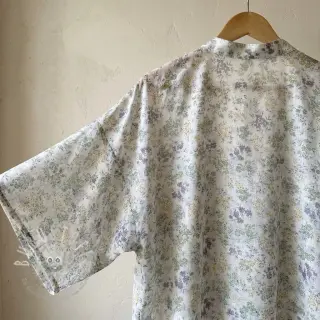 Lyocell mit Leinen und Seide Retro Flowers design D