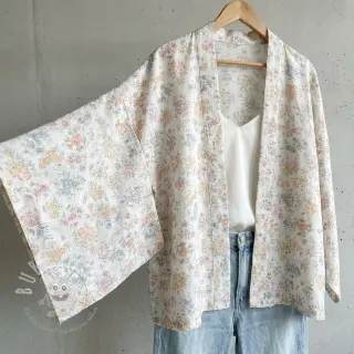 Lyocell mit Leinen und Seide Retro Flowers design E