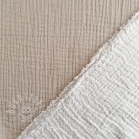 Double gauze/musselin DOUBLE FACE pebble
