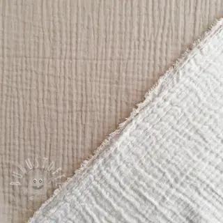 Double gauze/musselin DOUBLE FACE pebble