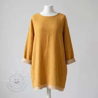 Double gauze/musselin DOUBLE FACE old yellow