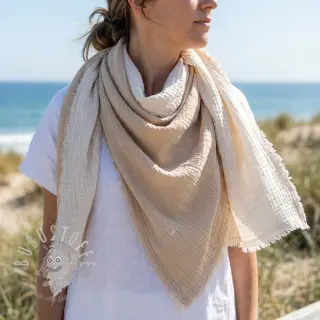 Double gauze/musselin DOUBLE FACE sand