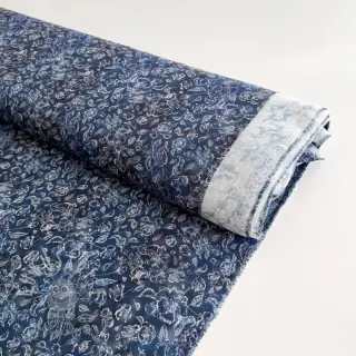 Viskosestoff RAYON POPLIN White flowers design C