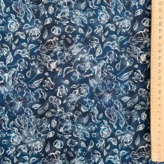 Viskosestoff RAYON POPLIN White flowers design C