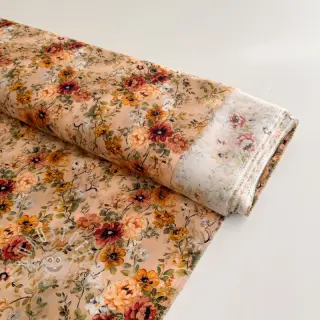 Viskosestoff RAYON POPLIN Flower sea design E