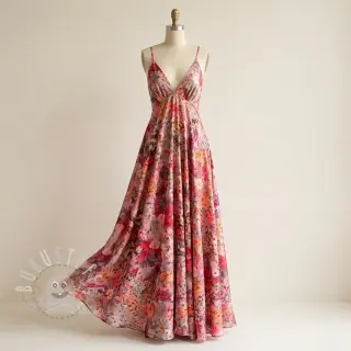 Viskosestoff RAYON POPLIN Blossoms design A
