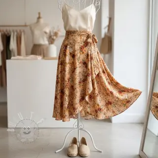 Viskosestoff RAYON POPLIN Flower sea design E