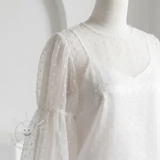 Feintüll DOTS off white