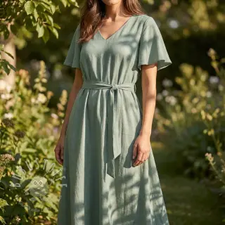Viskosestoff leinen WASHED old green