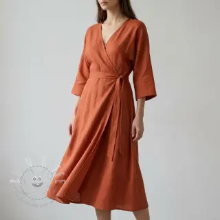 Viskosestoff leinen WASHED terracotta