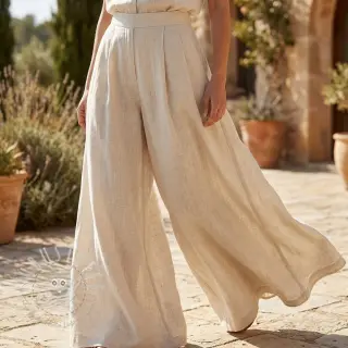 Viskosestoff leinen WASHED light beige