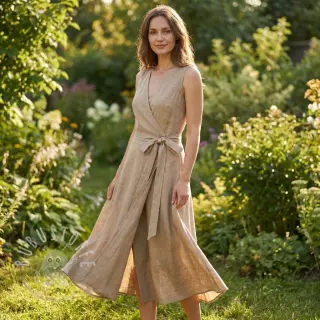 Viskosestoff leinen WASHED sand