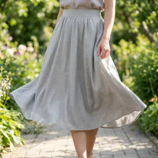 Viskosestoff leinen WASHED grey
