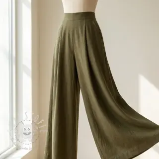 Viskosestoff leinen WASHED olive