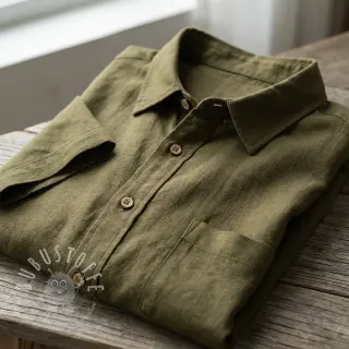 Viskosestoff leinen WASHED olive