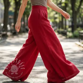 Viskosestoff leinen WASHED dark red