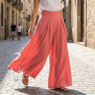 Viskosestoff leinen WASHED coral