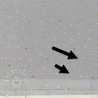 Baumwollstoff Sweet bear star light grey ORGANIC 2nd class