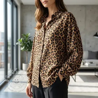Viskosestoff RADIANCE Wild skin brown digital print