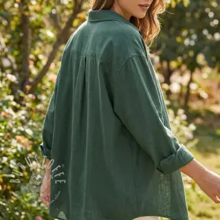 Viskosestoff leinen WASHED dark green