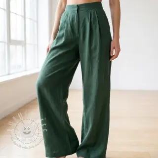 Viskosestoff leinen WASHED dark green