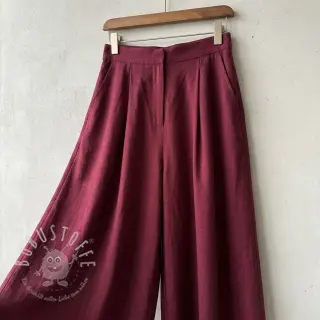 Viskosestoff leinen WASHED wine red