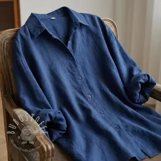Viskosestoff leinen WASHED marine