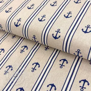 Dekostoff Linenlook Stripe Maritime