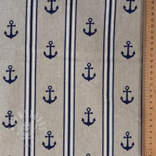 Dekostoff Linenlook Stripe Maritime