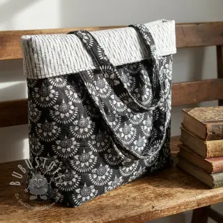 Baumwollstoff VOILE STEPPED Bouquet flowers balck digital print