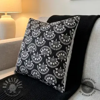 Baumwollstoff VOILE STEPPED Bouquet flowers black digital print