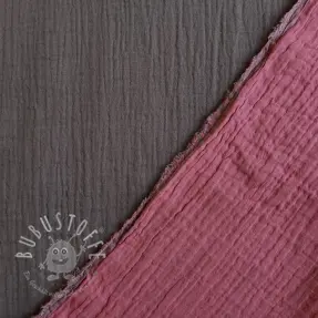 Double gauze/musselin DOUBLE SIDED dark grey ORGANIC