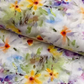 Baumwollstoff SATIN STRETCH Corn flowers