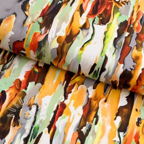 Baumwollstoff SATIN STRETCH Abstract paint