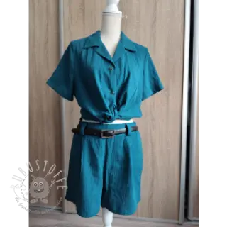 Double gauze/musselin dark cyan