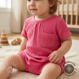 Baumwollstoff SMOGGED EMBROIDERY pink