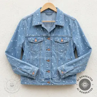 JEANS DENIM 6 OZ Uneven Small Holes light blue