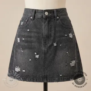JEANS DENIM 6 OZ Big Holes black