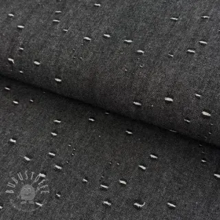 JEANS DENIM 6 OZ Uneven Small Holes black