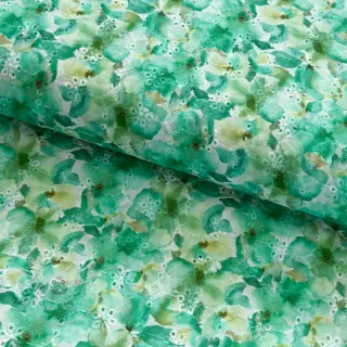 Baumwollstoff EMBROIDERY Viola green digital print