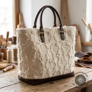 Baumwollstoff mit LeinenJACQUARD RUFFLE