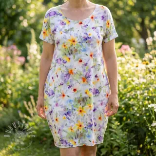 Baumwollstoff SATIN STRETCH Corn flowers