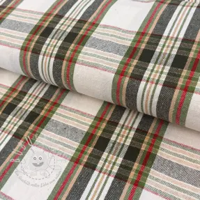 Dekostoff Ecossais ecru vert