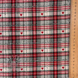 Dekostoff jacquard Villars ecru rouge