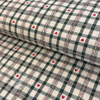 Dekostoff jacquard Villars ecru vert